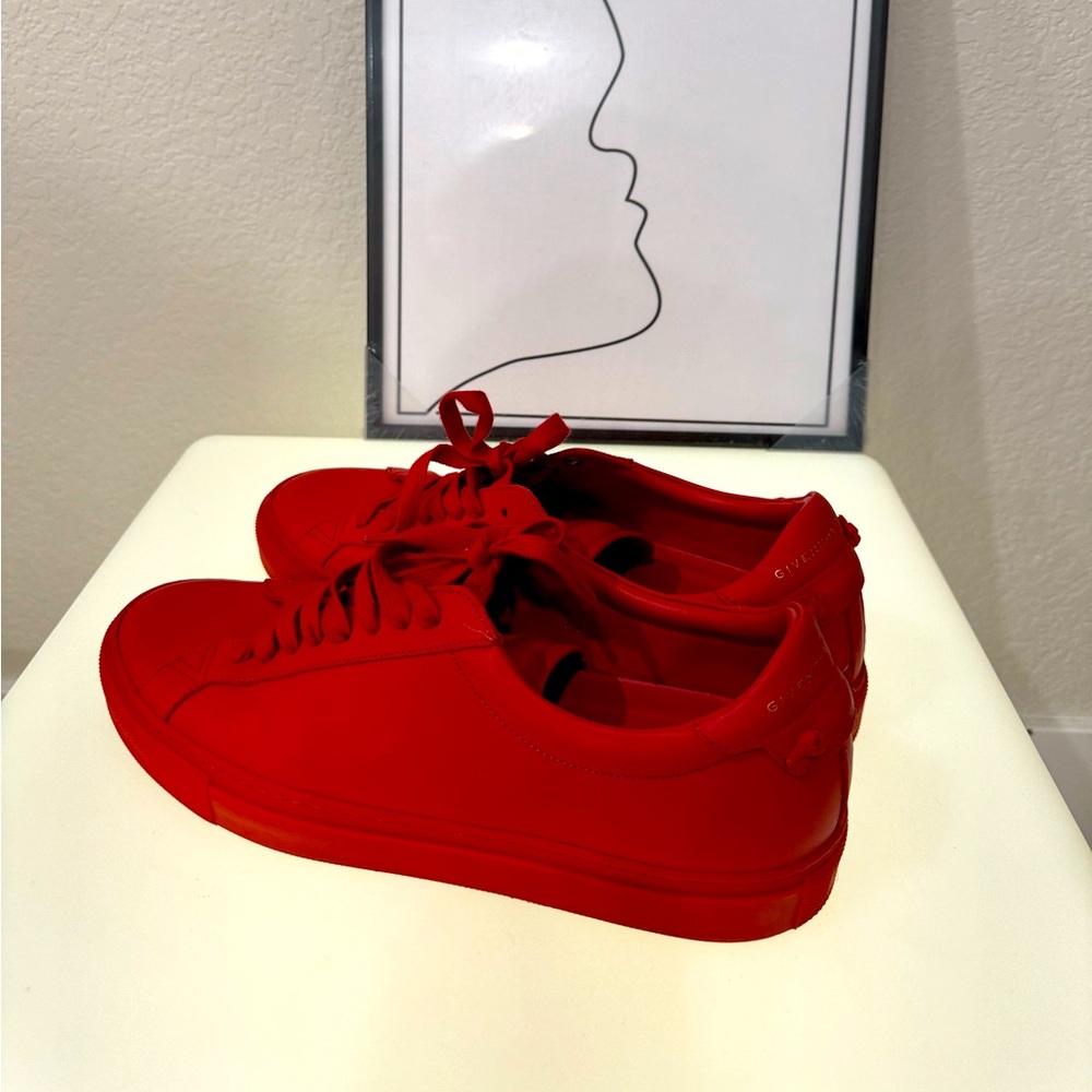 Givenchy red leather low top sneaker